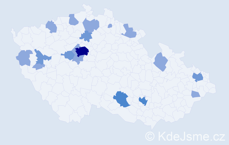 Jméno: 'Jan Adam', počet výskytů 30 v celé ČR