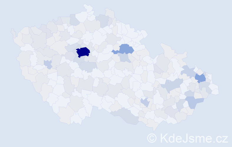 Jméno: 'Vladana', počet výskytů 460 v celé ČR