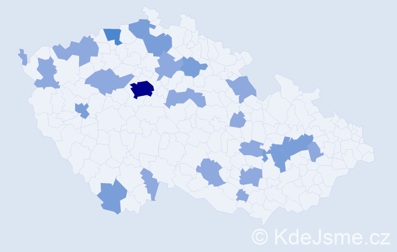 Jméno: 'Ruslan', počet výskytů 45 v celé ČR