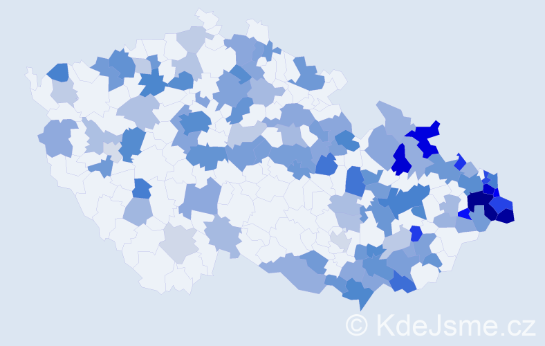 Jméno: 'Regína', počet výskytů 246 v celé ČR