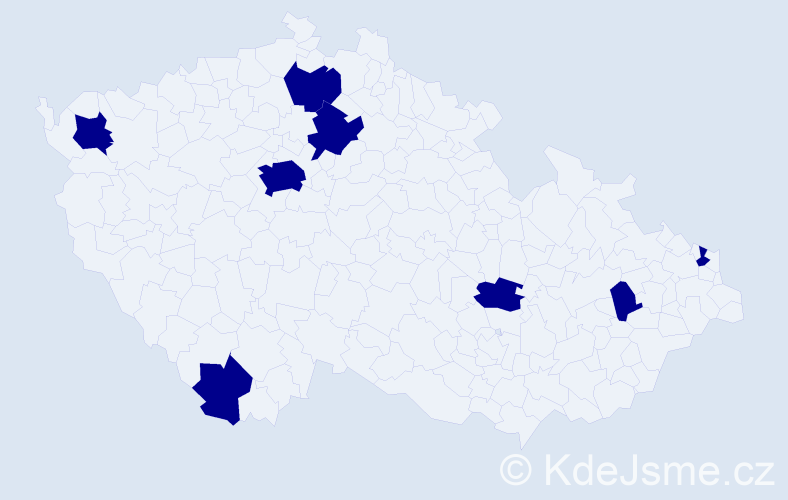 Jméno: 'Michal Jakub', počet výskytů 8 v celé ČR