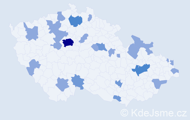 Jméno: 'Kornélie', počet výskytů 43 v celé ČR