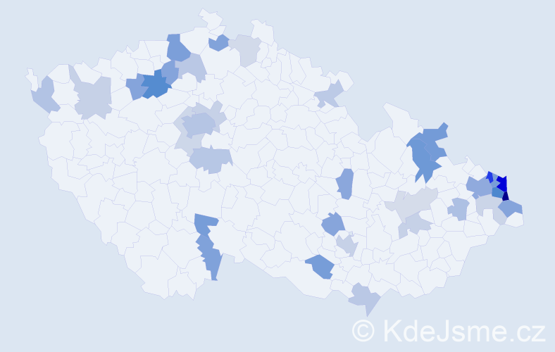 Jméno: 'Mečislav', počet výskytů 79 v celé ČR