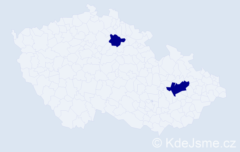 Jméno: 'Tereza Gabriela', počet výskytů 2 v celé ČR