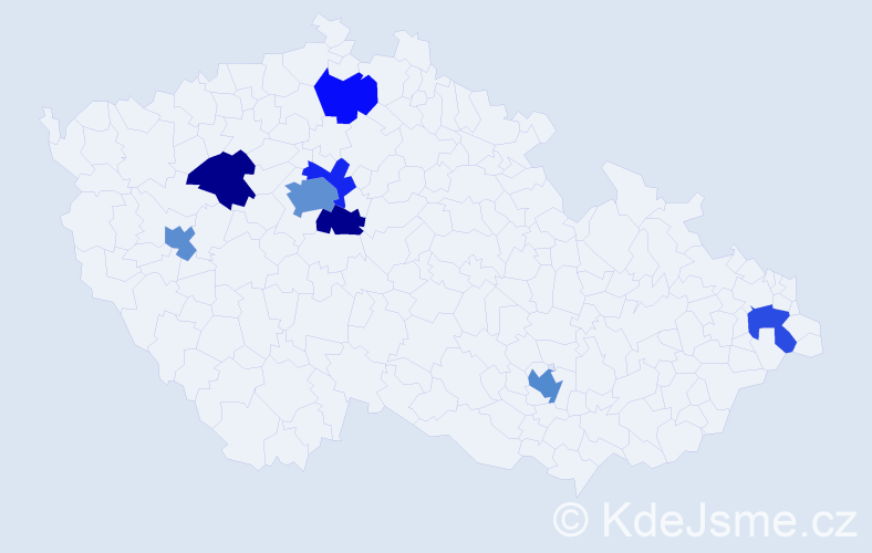 Jméno: 'Amina', počet výskytů 13 v celé ČR
