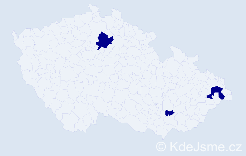 Jméno: 'Josif', počet výskytů 4 v celé ČR