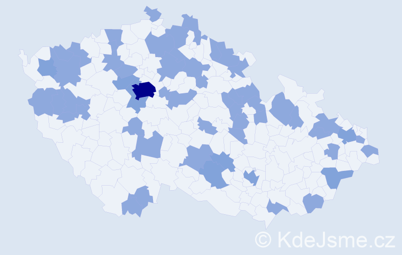 Jméno: 'Týna', počet výskytů 73 v celé ČR