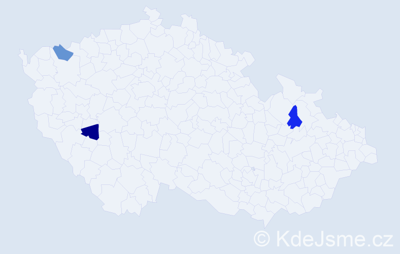 Jméno: 'Tilly', počet výskytů 3 v celé ČR