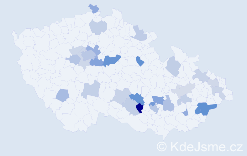 Jméno: 'Radvan', počet výskytů 55 v celé ČR