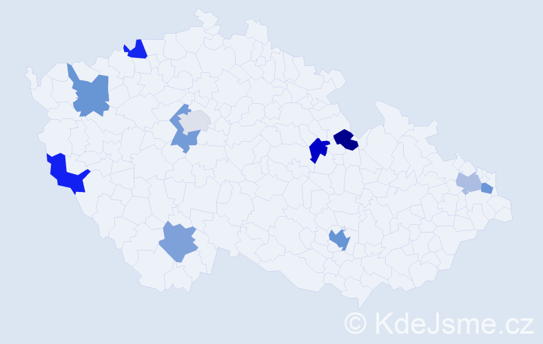 Jméno: 'Elia', počet výskytů 13 v celé ČR