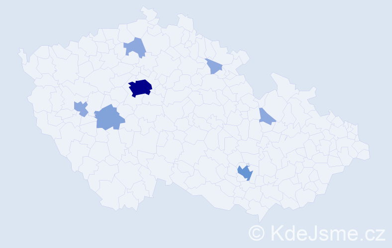 Jméno: 'Aya', počet výskytů 17 v celé ČR