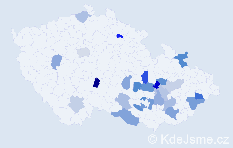 Jméno: 'Vincencie', počet výskytů 36 v celé ČR