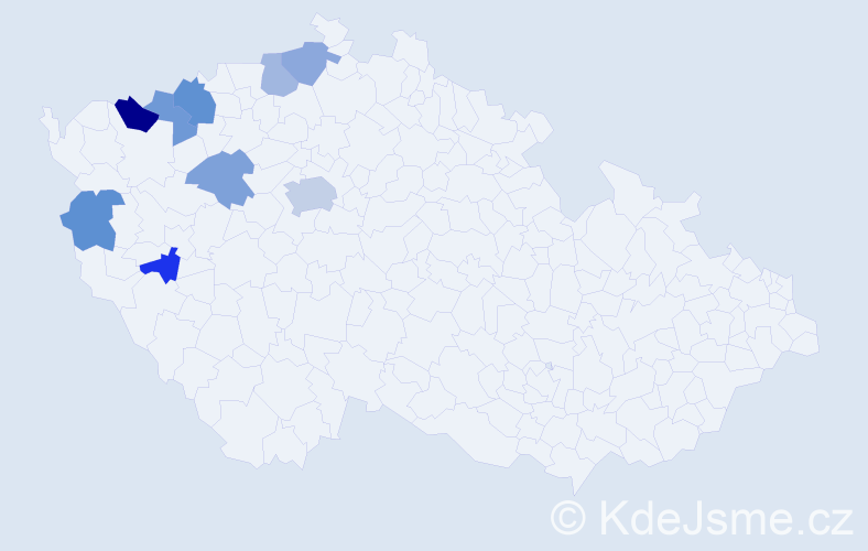 Jméno: 'Nha', počet výskytů 14 v celé ČR