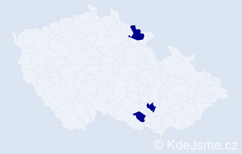 Jméno: 'Terezička', počet výskytů 3 v celé ČR