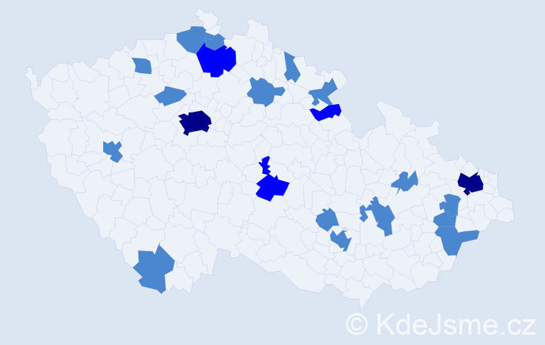 Jméno: 'Dalibora', počet výskytů 28 v celé ČR
