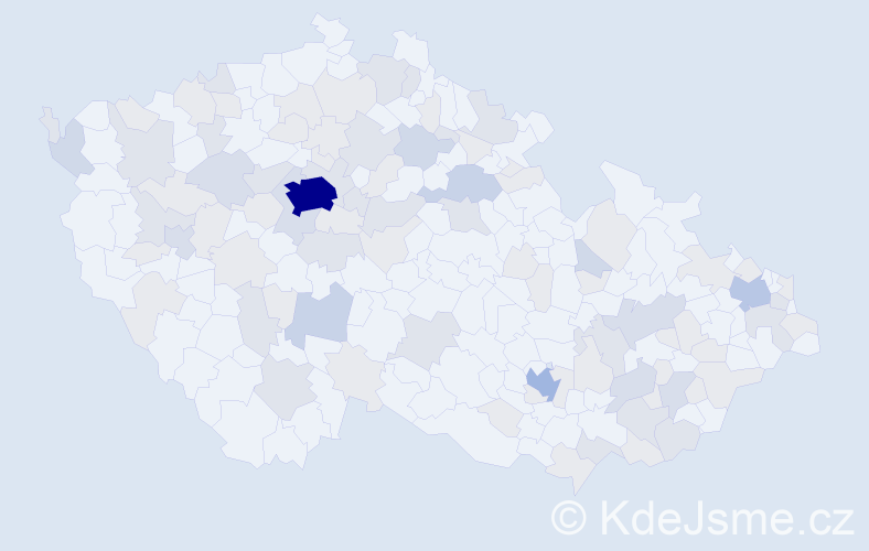 Jméno: 'Danica', počet výskytů 212 v celé ČR