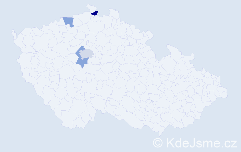 Jméno: 'Serkan', počet výskytů 5 v celé ČR