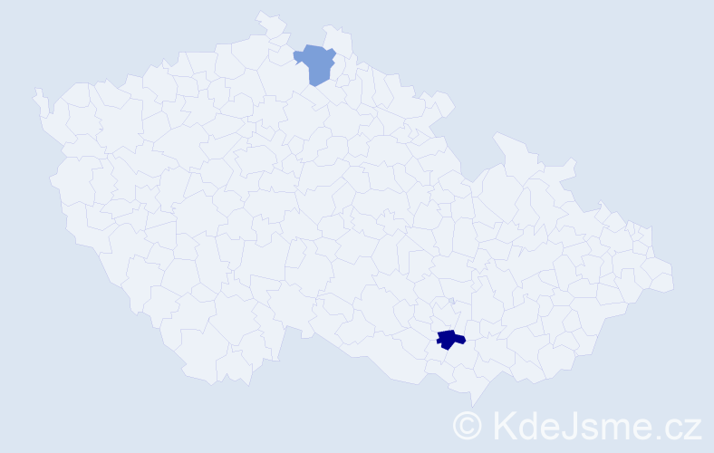 Jméno: 'Andrea Viktorie', počet výskytů 2 v celé ČR