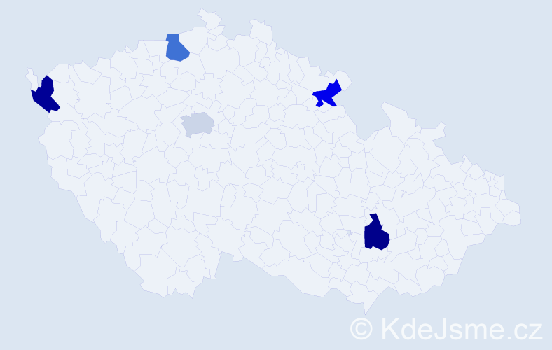 Jméno: 'Dian', počet výskytů 5 v celé ČR