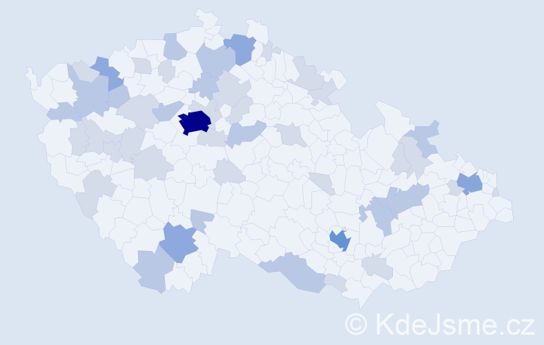 Jméno: 'Milka', počet výskytů 92 v celé ČR