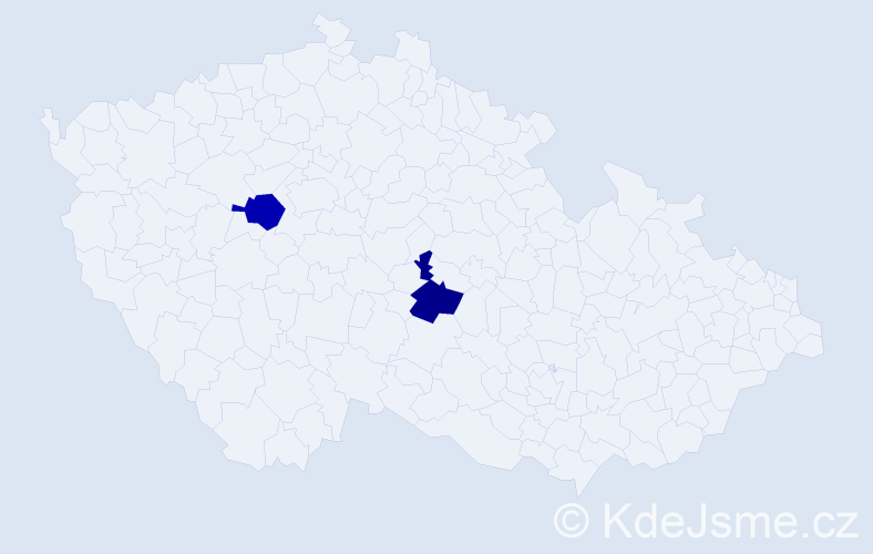 Jméno: 'Purvee', počet výskytů 2 v celé ČR