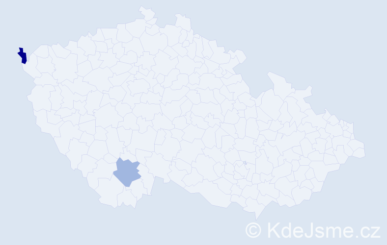 Jméno: 'Duc Ba', počet výskytů 2 v celé ČR