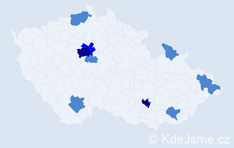 Jméno: 'Scarlet', počet výskytů 18 v celé ČR