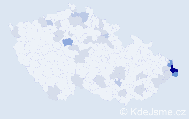 Jméno: 'Ewa', počet výskytů 103 v celé ČR