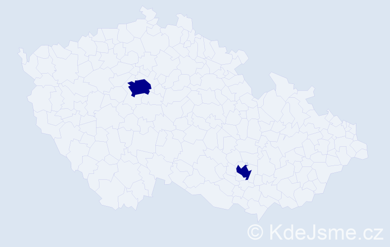 Jméno: 'Kersten', počet výskytů 2 v celé ČR