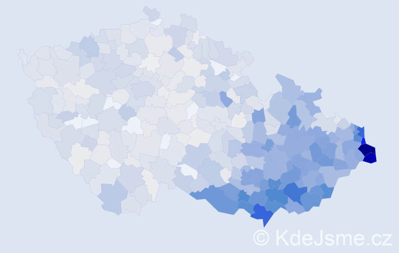 Jméno: 'Bronislav', počet výskytů 4007 v celé ČR