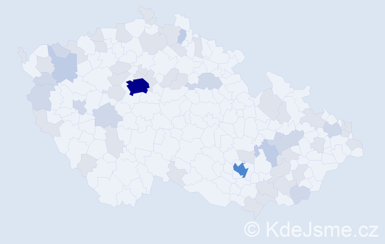 Jméno: 'Carolina', počet výskytů 111 v celé ČR