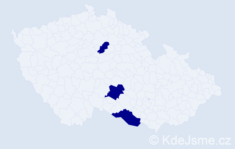 Jméno: 'Amálie Ema', počet výskytů 3 v celé ČR