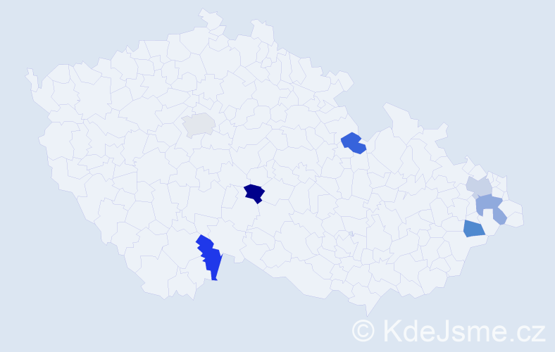 Jméno: 'Alexandr Jan', počet výskytů 7 v celé ČR
