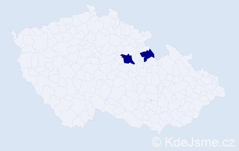 Jméno: 'Maria Tereza', počet výskytů 2 v celé ČR