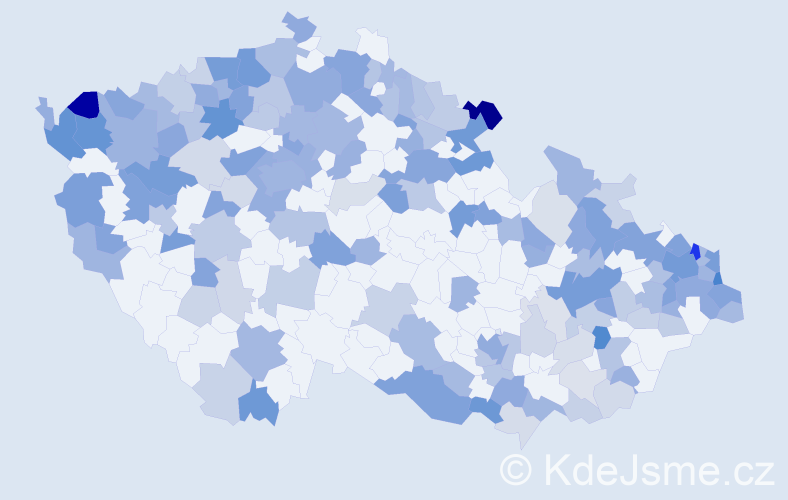 Jméno: 'Valéria', počet výskytů 370 v celé ČR
