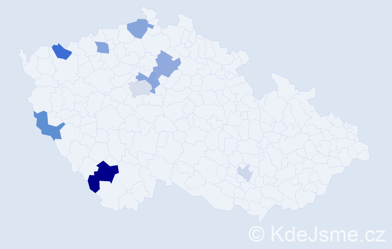 Jméno: 'Rico', počet výskytů 11 v celé ČR