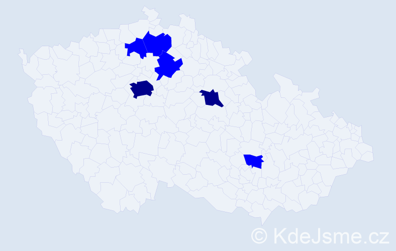 Jméno: 'Odontuya', počet výskytů 8 v celé ČR