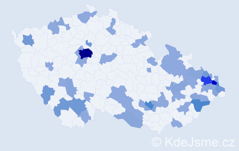 Jméno: 'Kornelie', počet výskytů 110 v celé ČR