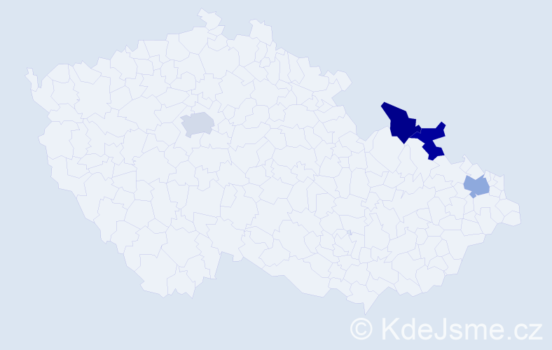 Jméno: 'Vangeli', počet výskytů 4 v celé ČR