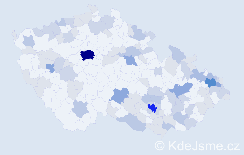 Jméno: 'Silva', počet výskytů 224 v celé ČR