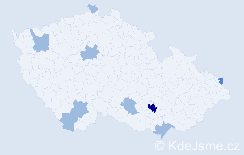 Jméno: 'Susana', počet výskytů 15 v celé ČR