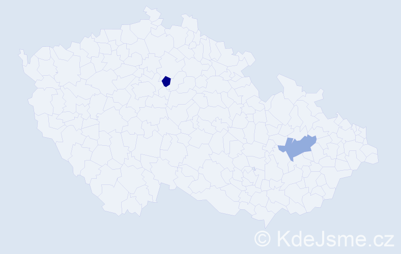 Jméno: 'Frances Mary', počet výskytů 2 v celé ČR