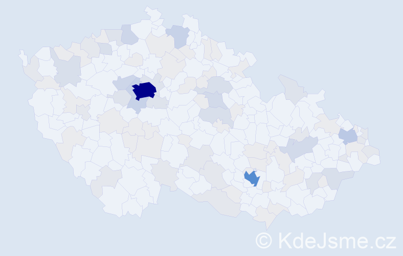 Jméno: 'Maya', počet výskytů 271 v celé ČR