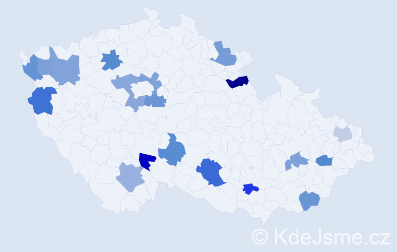 Jméno: 'Lajla', počet výskytů 21 v celé ČR