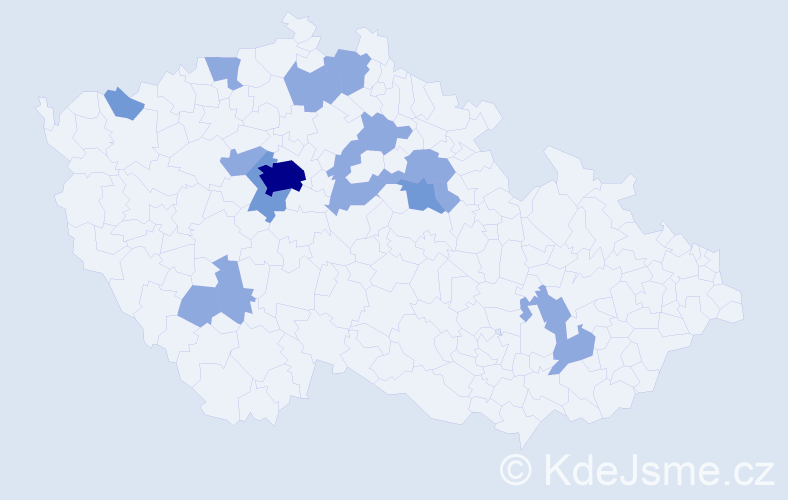 Jméno: 'Ludiše', počet výskytů 25 v celé ČR