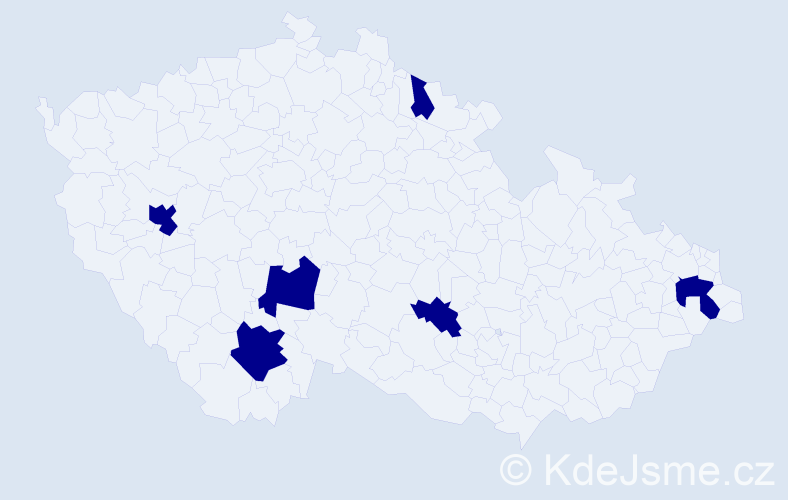 Jméno: 'Karel Alexandr', počet výskytů 6 v celé ČR