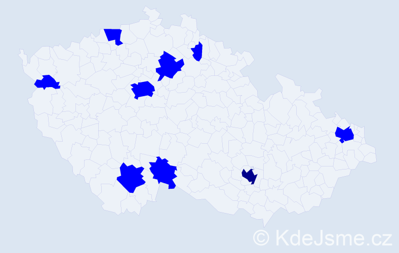 Jméno: 'Martin Daniel', počet výskytů 10 v celé ČR