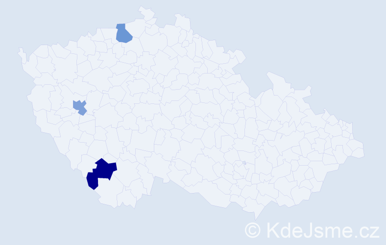Jméno: 'Mahdalyna', počet výskytů 3 v celé ČR