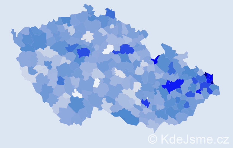 Jméno: 'Evžen', počet výskytů 3455 v celé ČR