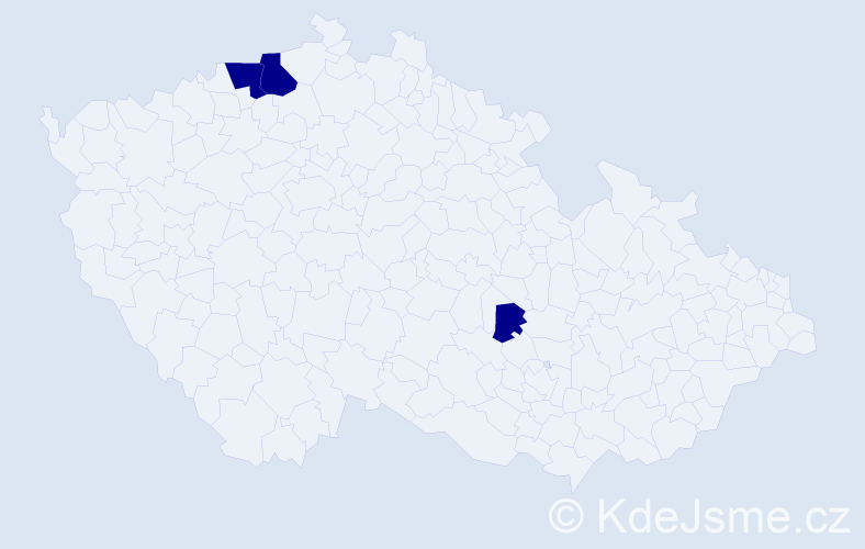 Jméno: 'Ilma', počet výskytů 3 v celé ČR